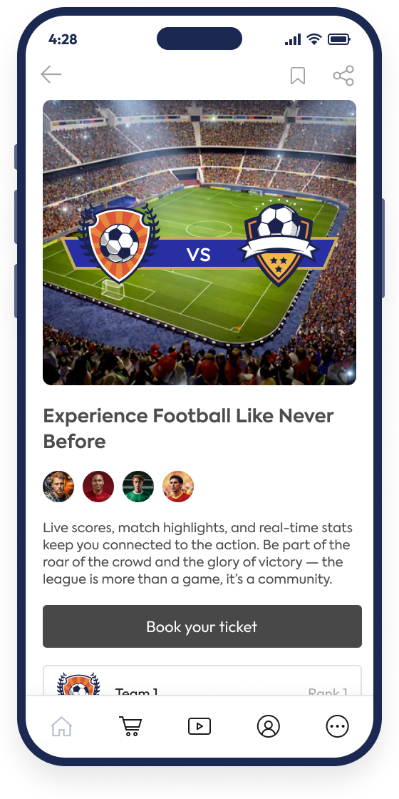 Custom app preview with built-in content features