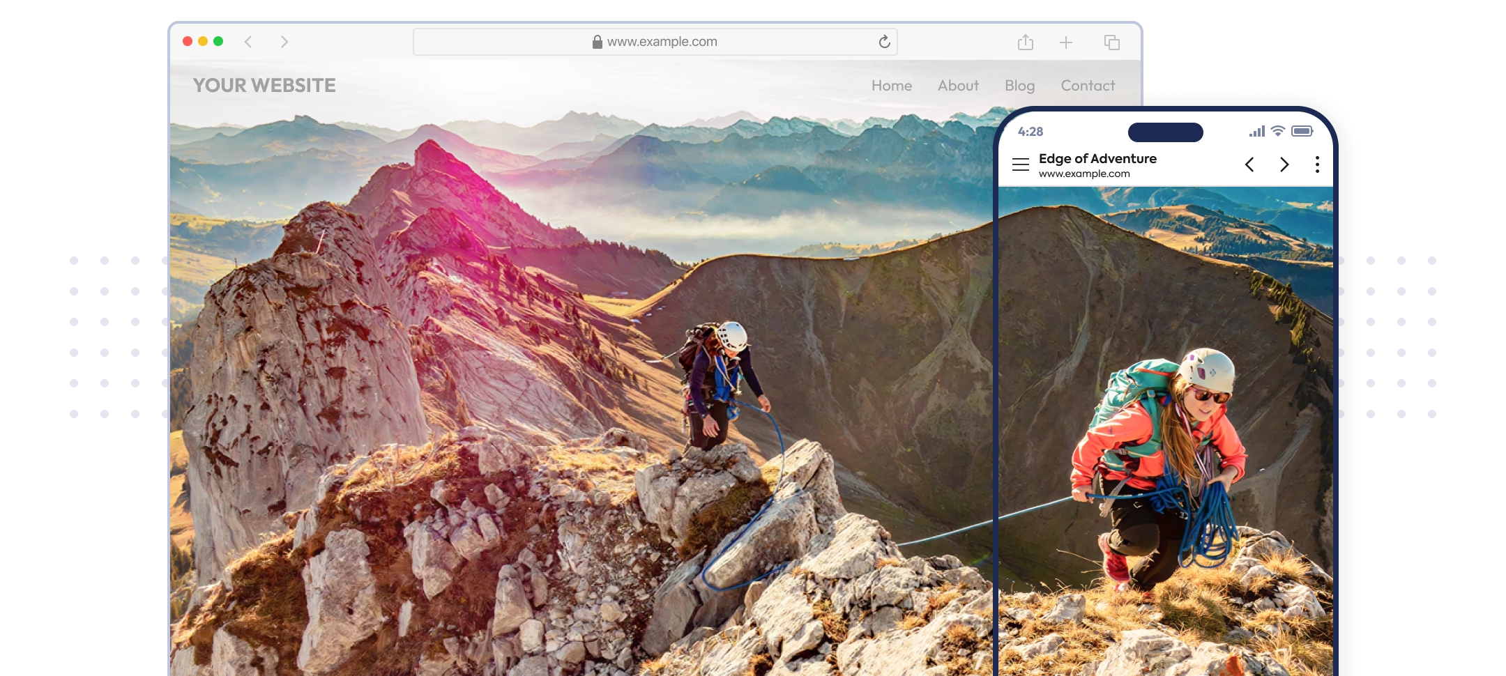 Web and app interfaces showing seamless web-to-app conversion.