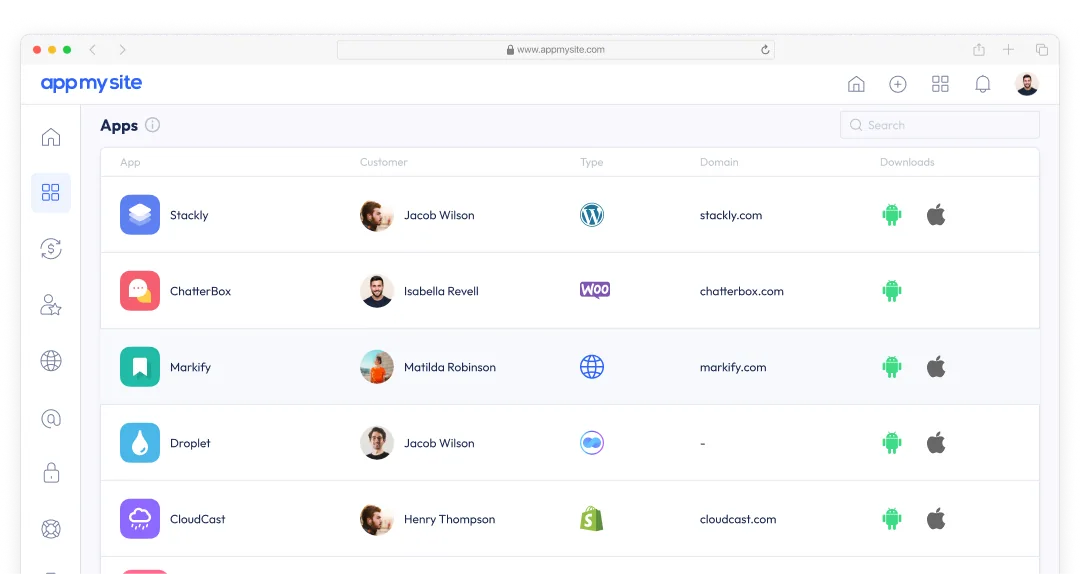 Agency app builder dashboard controls