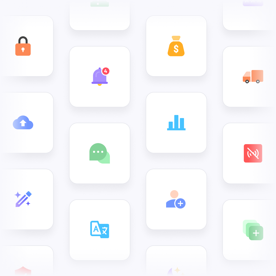Illustration of an app build powered by many features.