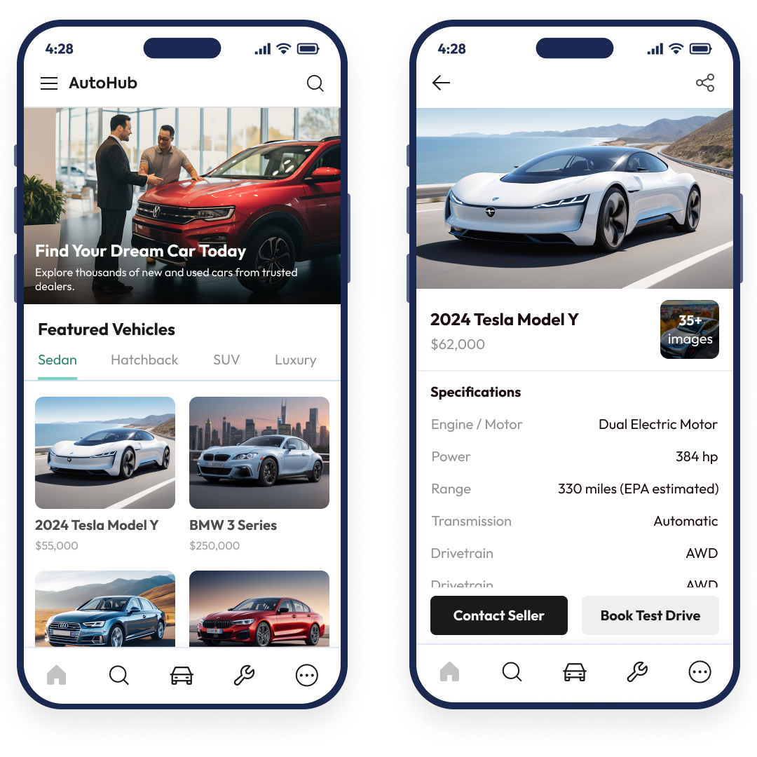 Automobile app illustration