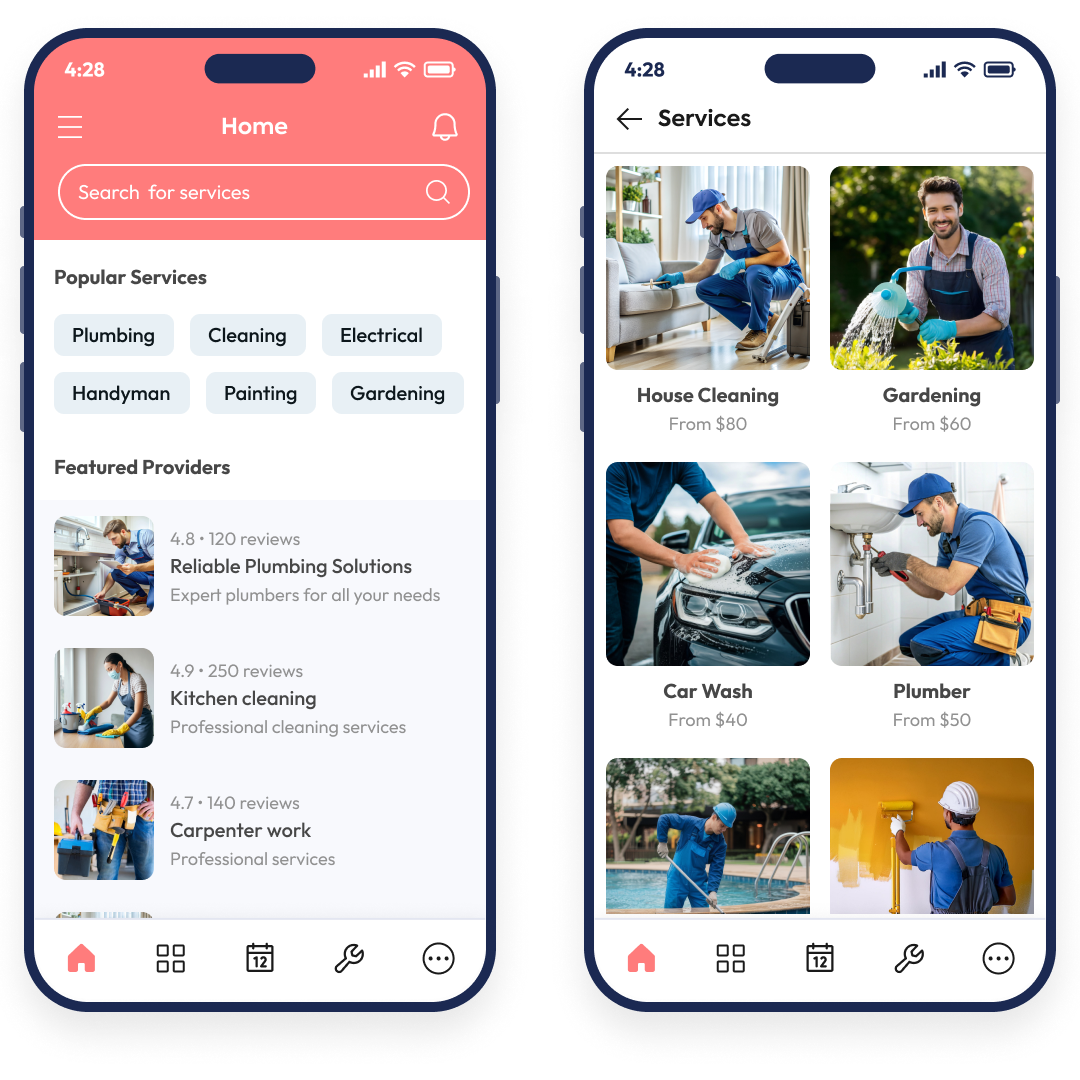 Home services app illustration
