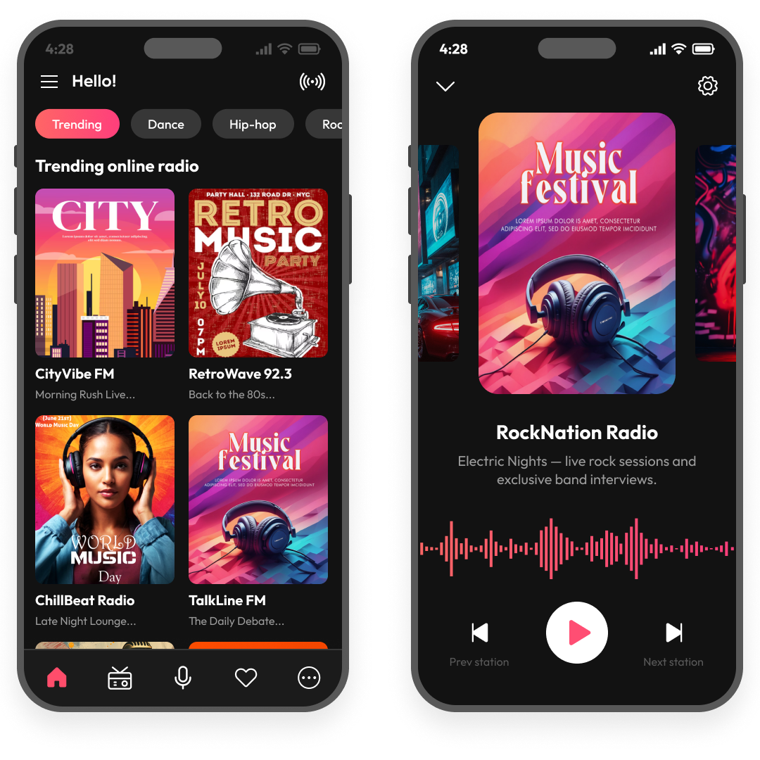 Podcast and radio app illustration