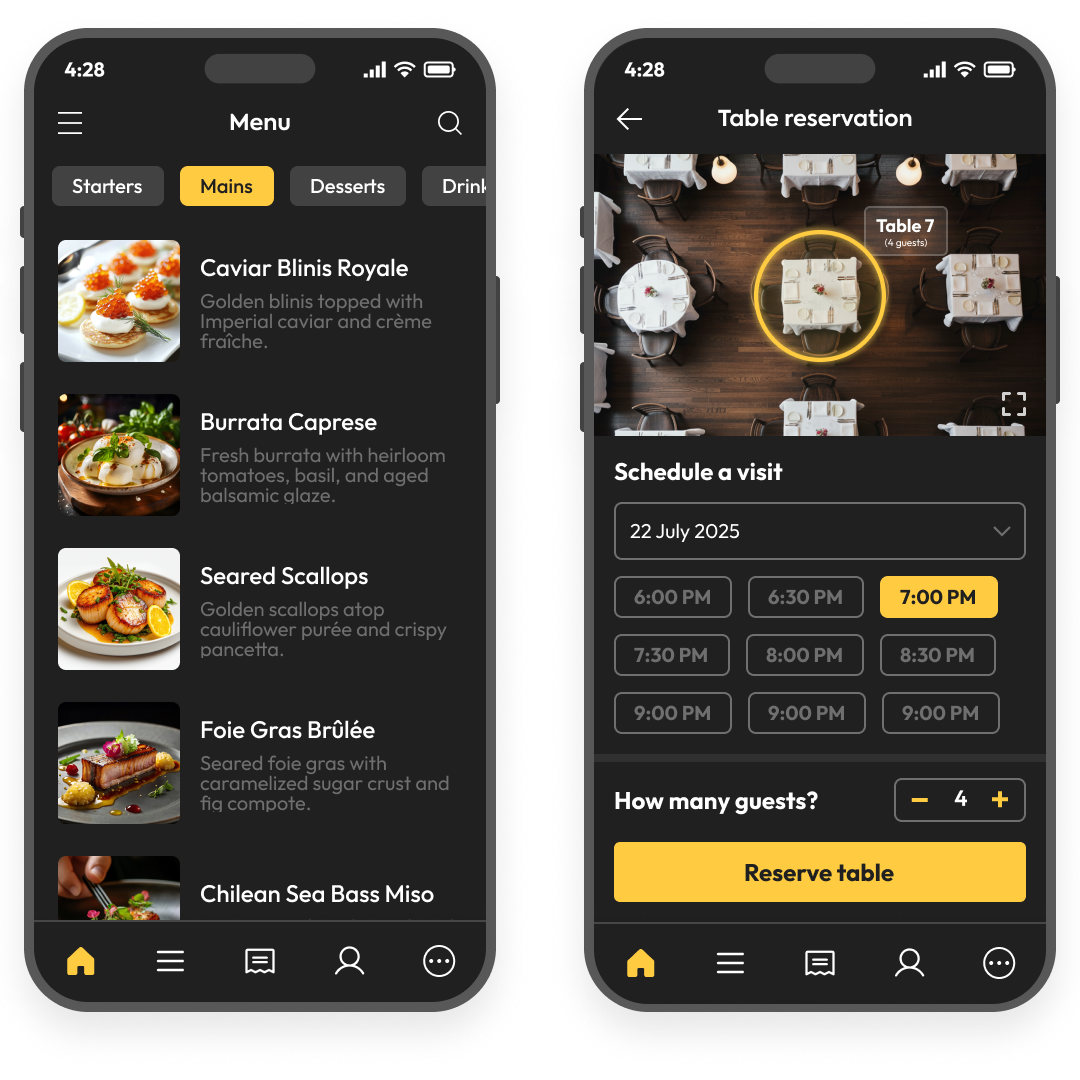 Restaurant app illustration