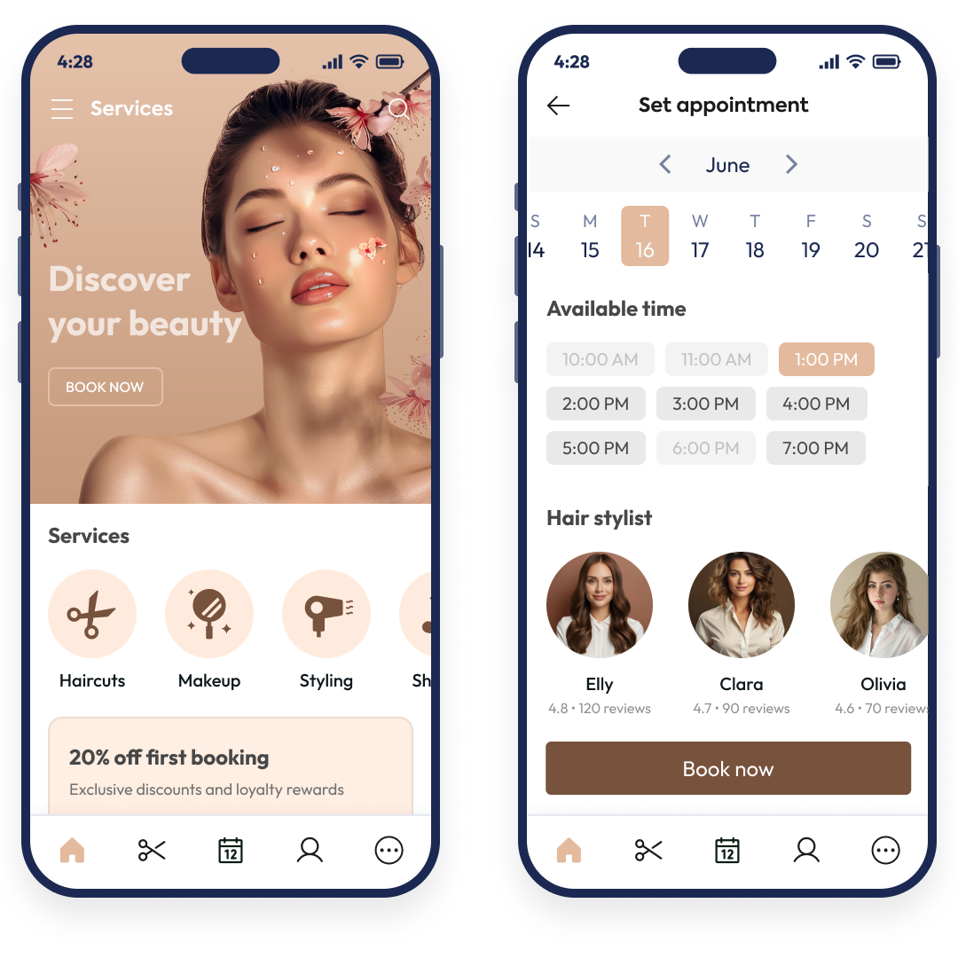 Salon and spa app illustration